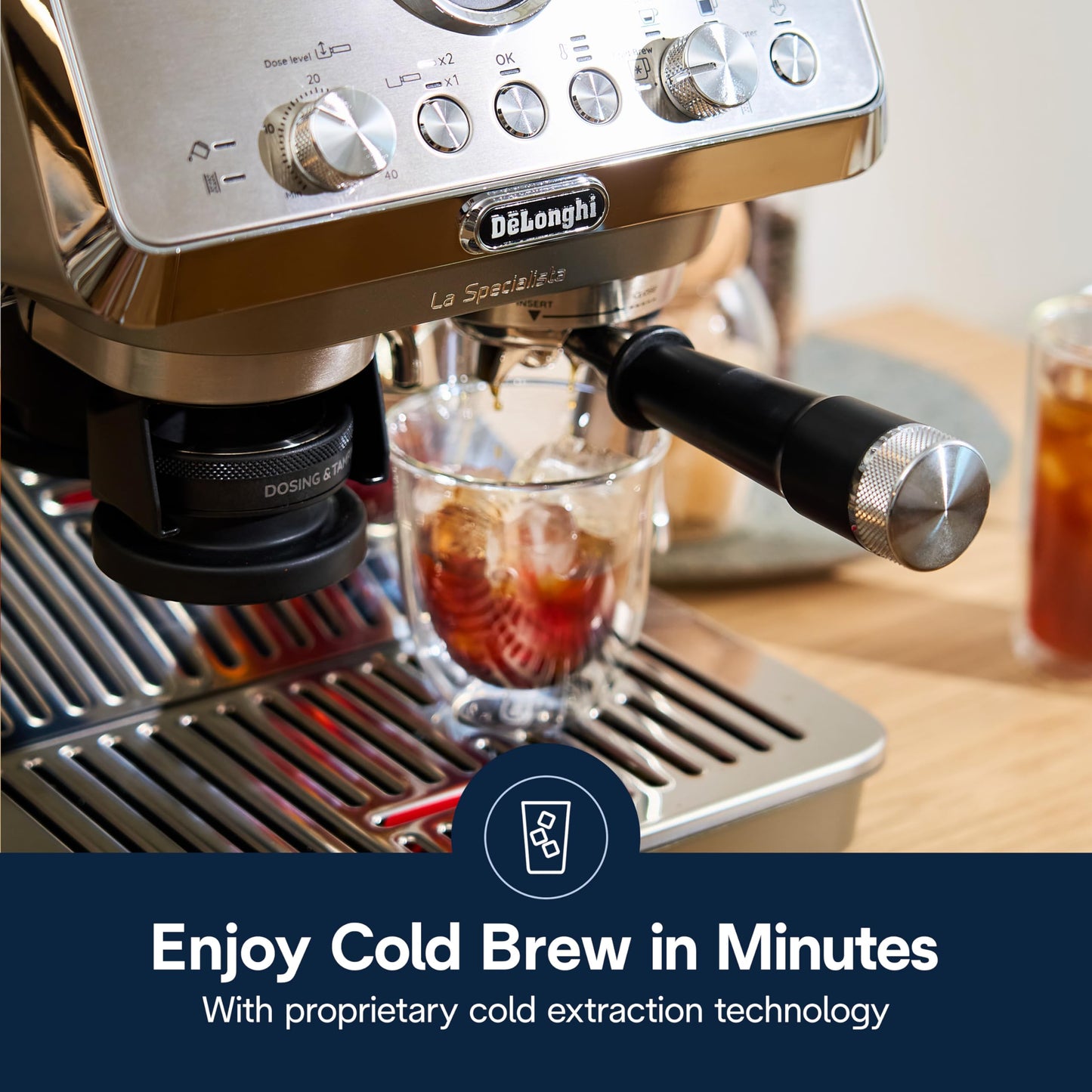 De'Longhi La Specialista Arte Evo Espresso Machine with Cold Brew, Manual Milk Frother, Barista Kit for Latte, Cappuccino, Built-in Grinder, EC9255M